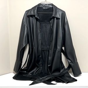 ZARA Faux Leather Belted Dress/Jacket